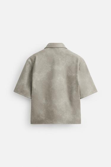 SURCHEMISE EN MATIÈRE SYNTHÉTIQUE - Gris / Naturel de Zara - Image 7