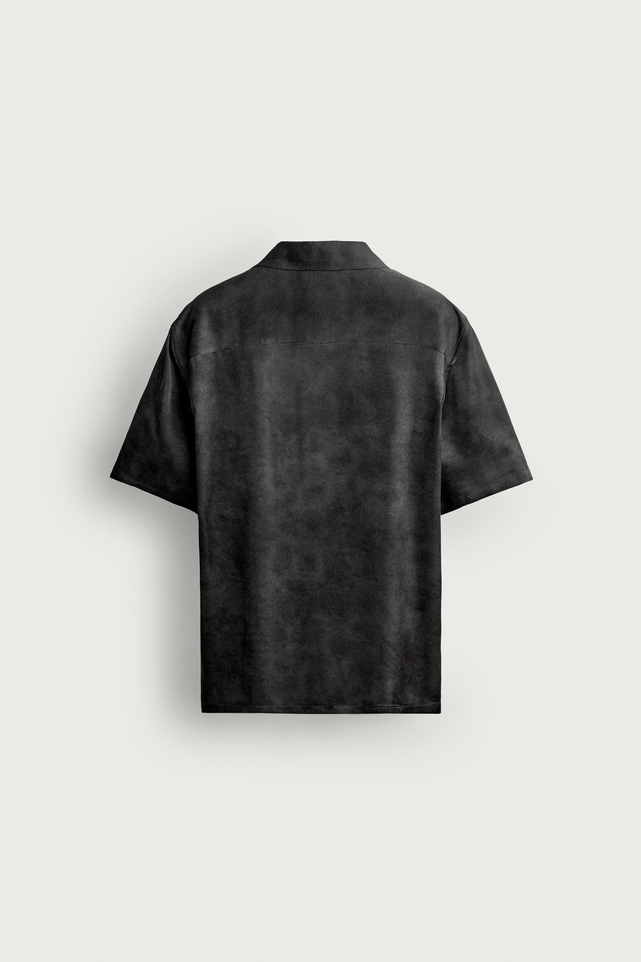 CHEMISE SATINÉE À IMPRIMÉ EFFET DÉLAVÉ