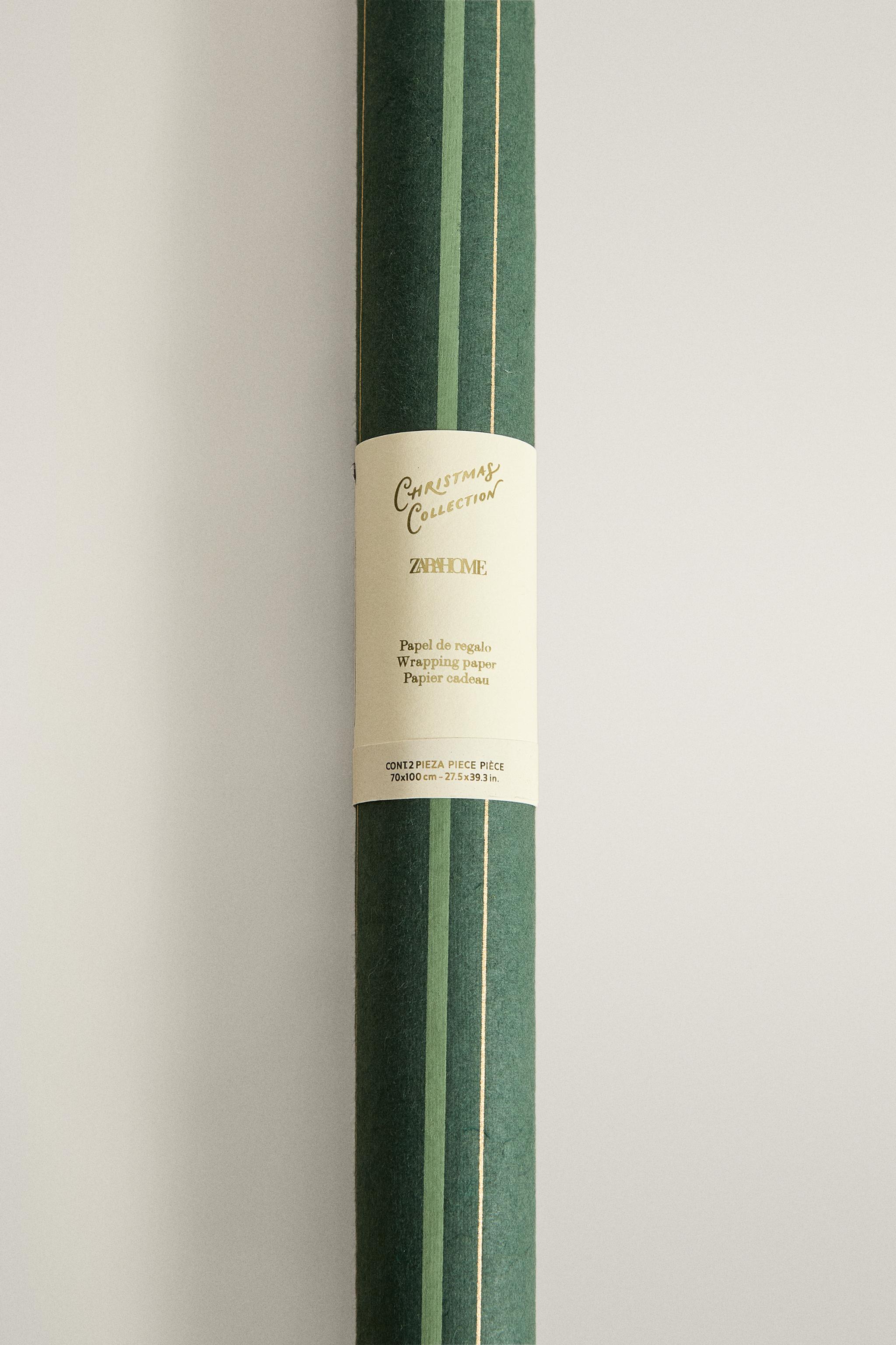 GOLD STRIPED CHRISTMAS GIFT WRAPPING PAPER