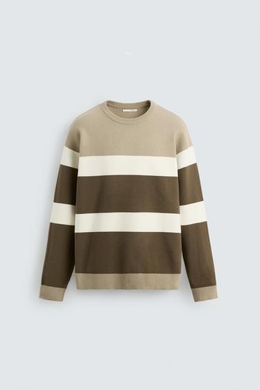 Zara BASIC SOFT SWEATER - Brown / Ecru