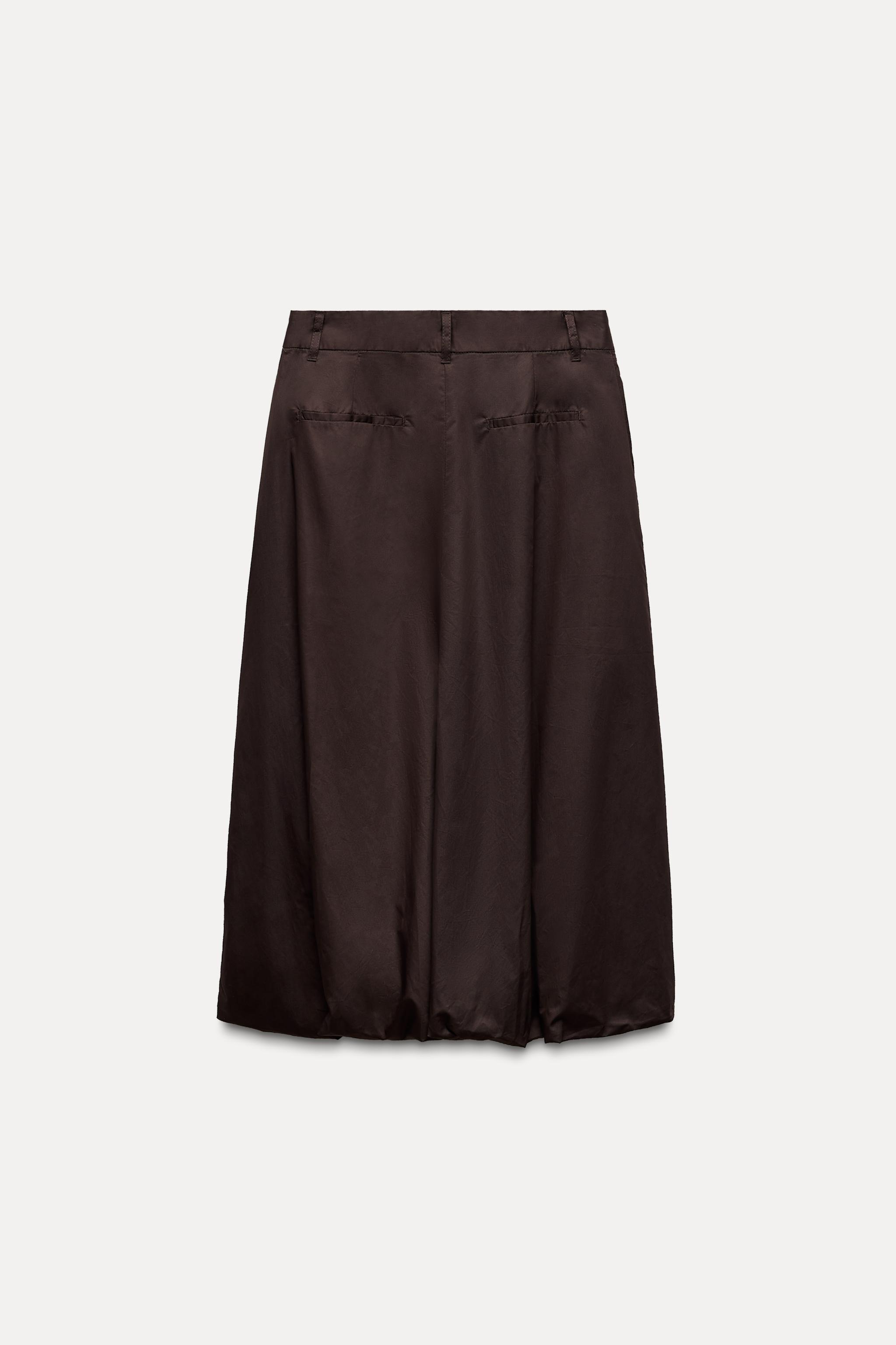 Black satin skirt midi zara best sale