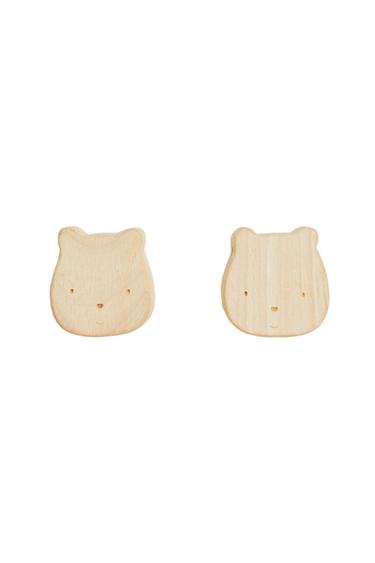 PACK OF KIDS' BEAR DOOR KNOBS (PACK OF 2) - Light beige by Zara