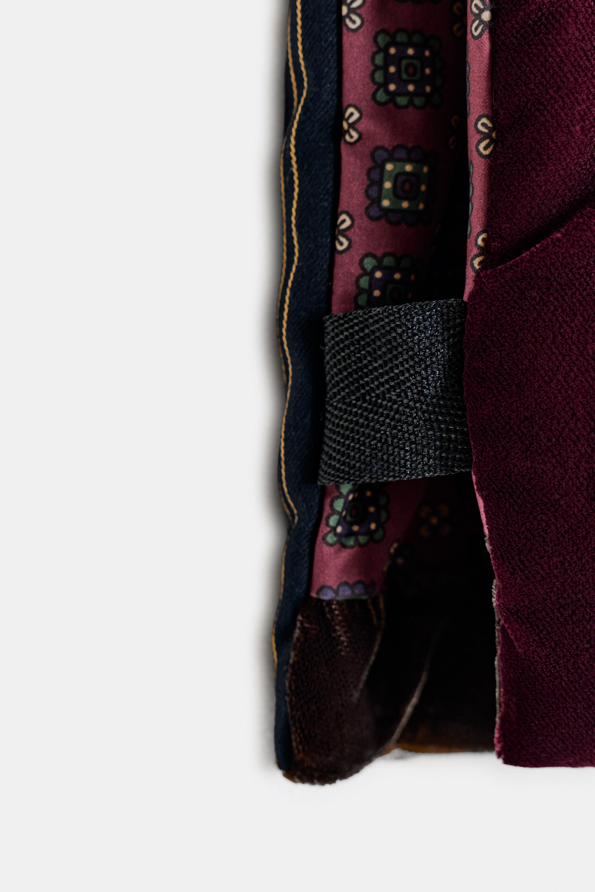 CONTRASTING VELVET PUFFER VEST