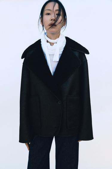 ZW COLLECTION ダブルフェイスジャケットブラックZaraのZW COLLECTION ダブルフェイスジャケット - ブラック 