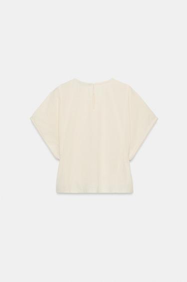 TOP BRODERIES CORDONS LATÉRAUX - Écru de Zara - Image 7