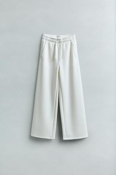 WIDE-LEG TROUSERS WITH MODAL - Ecru by Zara - Image 5