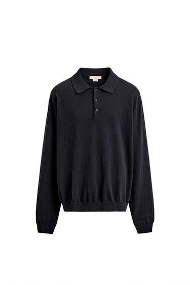 POLO PUNTO ALGODÓN - LINO LIMITED EDITION - Marino de Zara