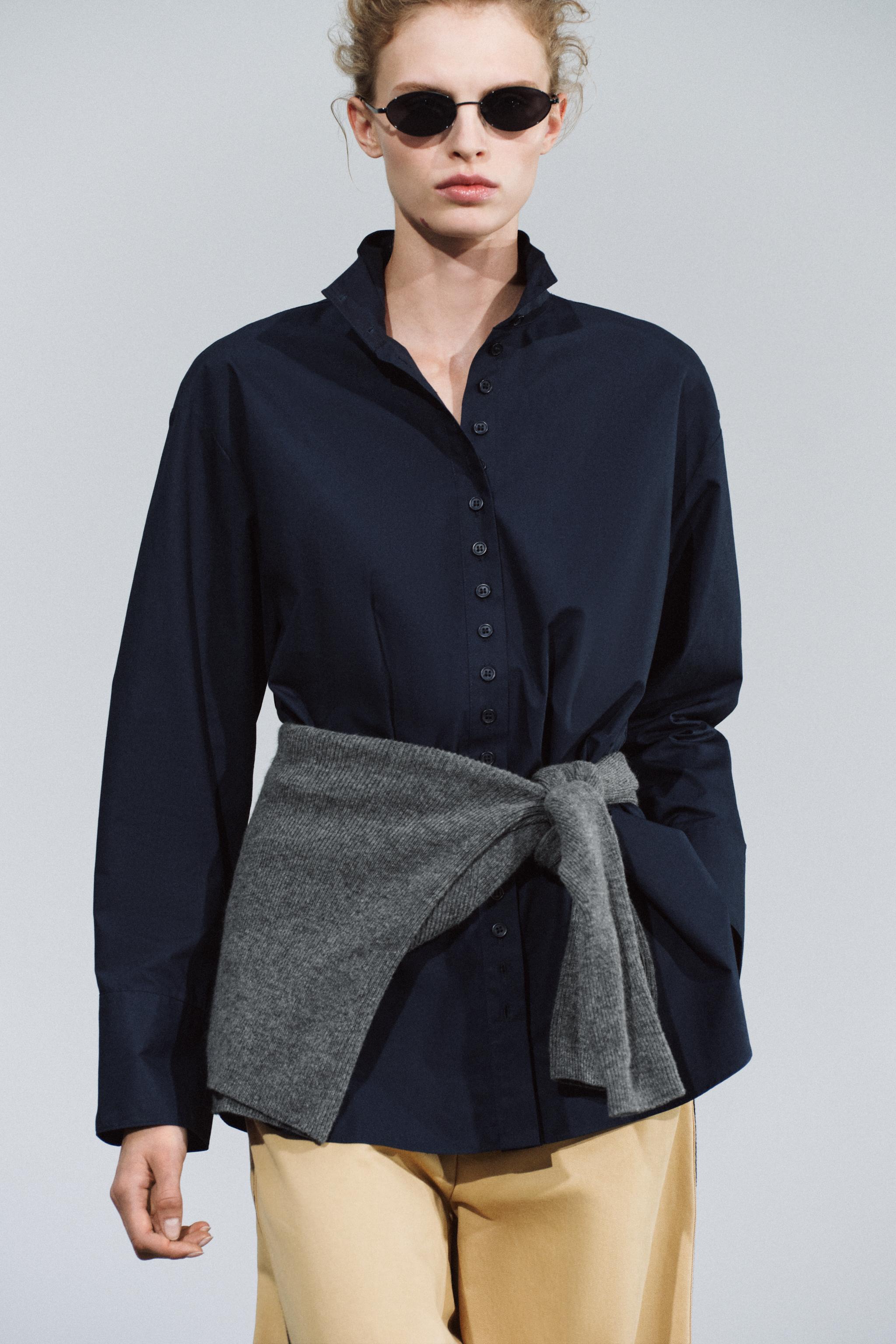 ZW COLLECTION HIGH NECK SHIRT
