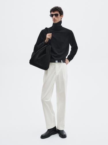 Zara Nappa leather belt with buckle loop - LIMITED - Black