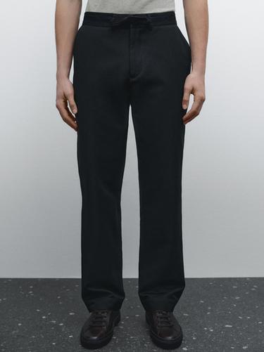 Zara Cotton blend jogger fit trousers - Blue