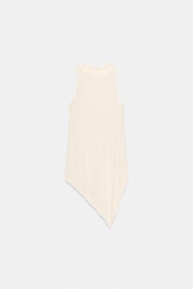 TOP EFFET DOUBLE FLUIDE - Blanc cassé de Zara - Image 2