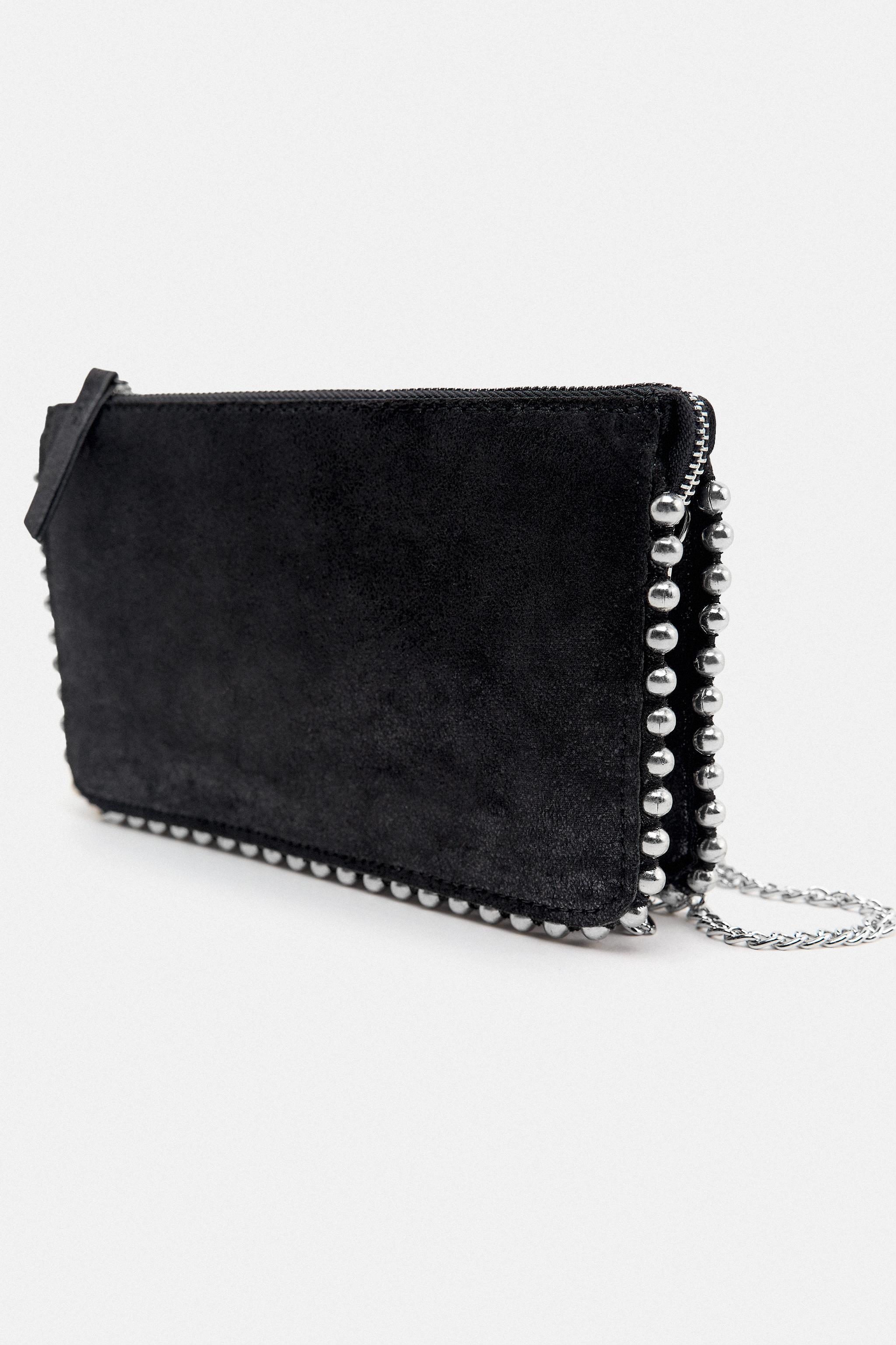 CARTERA BANDOLERA TACHAS Plata ZARA Chile