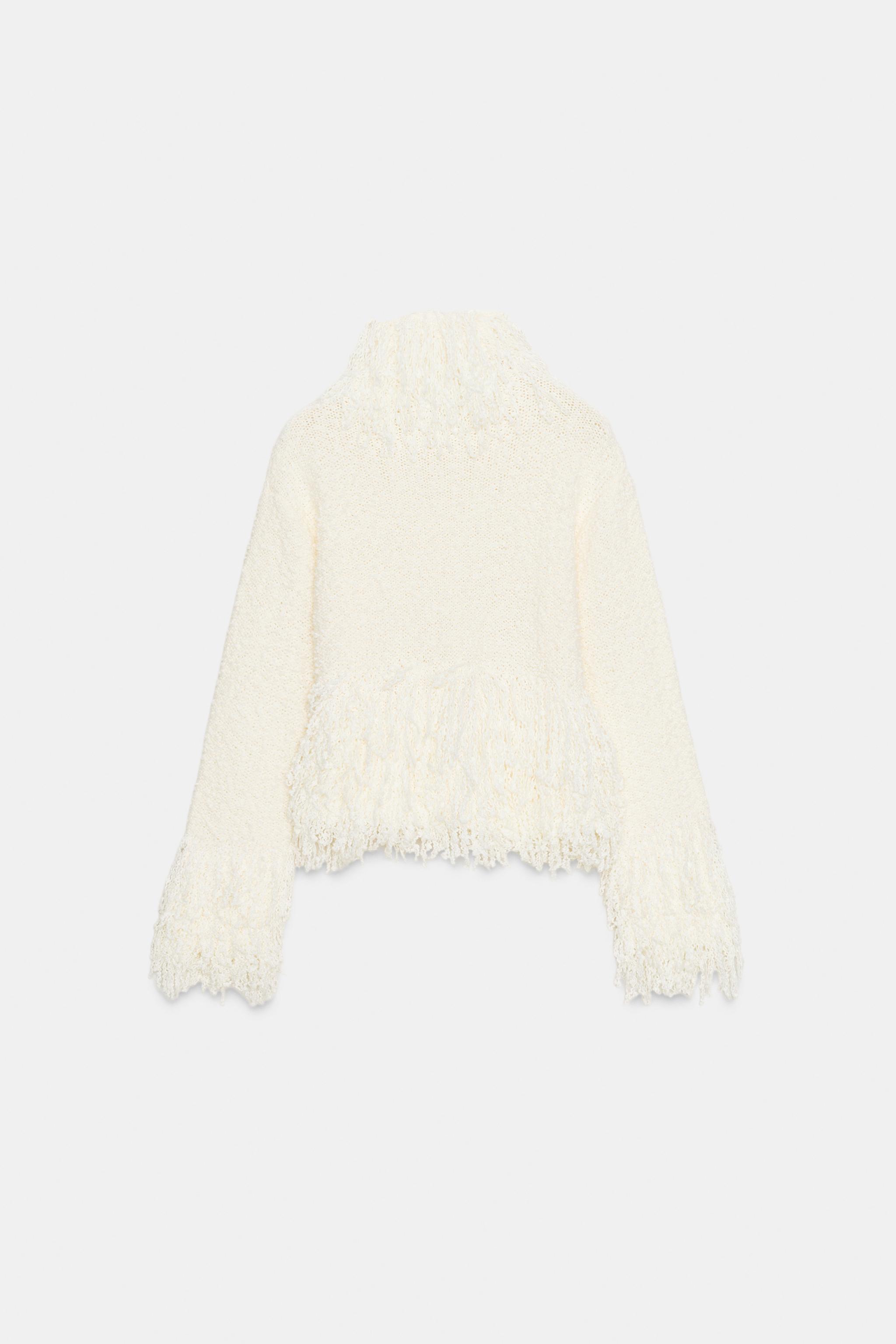 FRINGED KNIT JUMPER - Ecru | ZARA South Africa