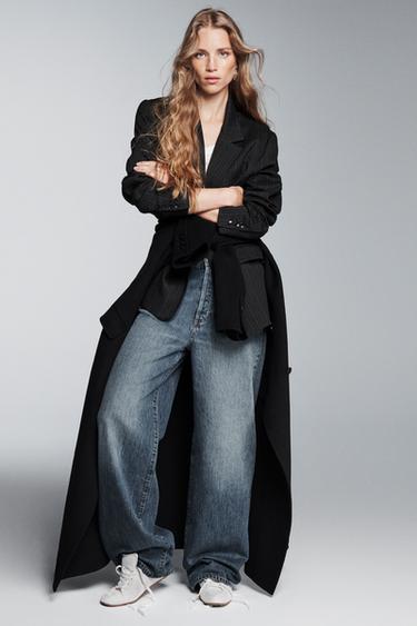 Zara STRIPED BLAZER ZW COLLECTION LIMITED EDITION - Black