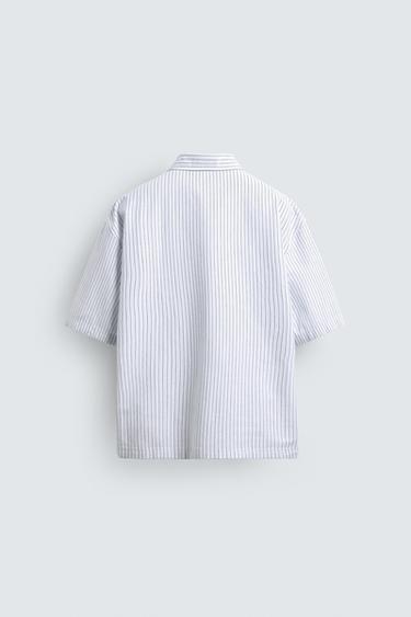 CHEMISE POLO COUPE BOXY INSCRIPTION IMPRIMÉE - rayures de Zara - Image 7