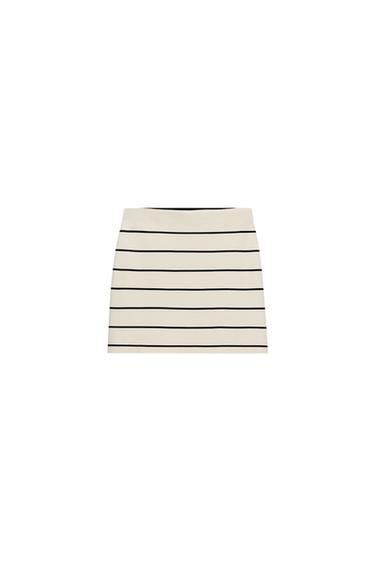 Zara STRIPED KNIT MINI SKIRT - striped