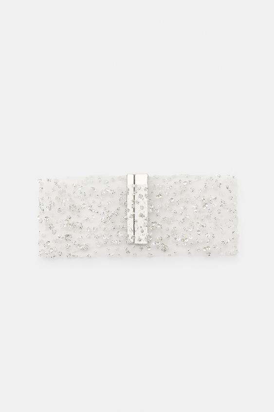 COLLAR CHOKER TEJIDO BRILLOS - Blanco de Zara - Imagen 0
