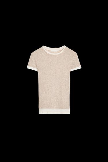 DOPPELLAGIGES LANGARM-SHIRT - Sandfarben / meliert von Zara - Bild 0