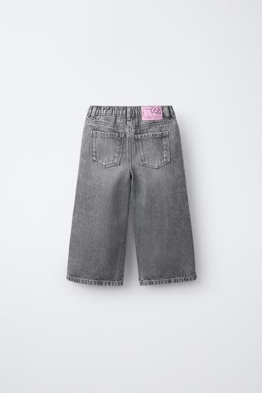 HELLO KITTY © SANRIO EMBROIDERED CULOTTE JEANS — Gray 2