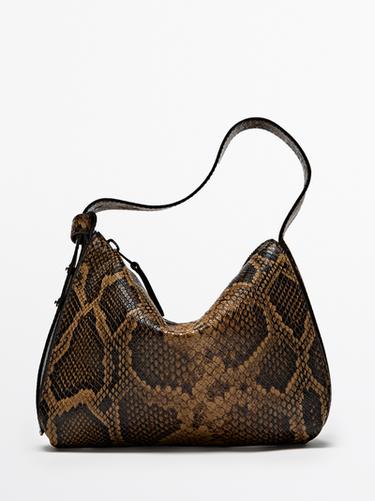 Zara Small animal print shoulder bag - Brown - Image 0