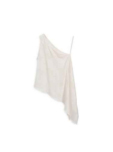 Top escote asimétrico - Blanco de Zara