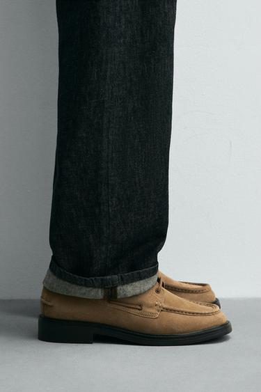 SEPATU PELAUT KULIT FORMAL - Krem dari Zara - Gambar 0