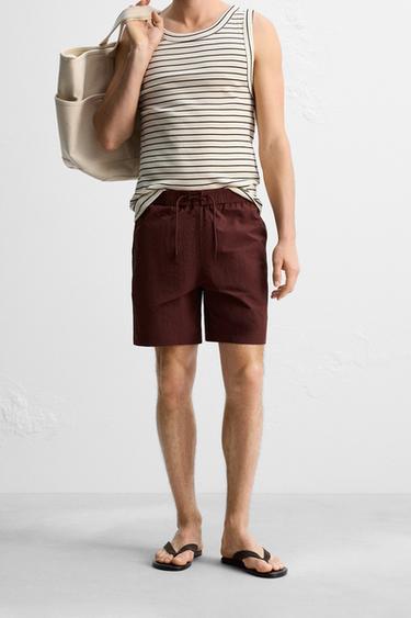MAILLOT DE BAIN LONG AVEC LACET - Grenat de Zara - Image 1