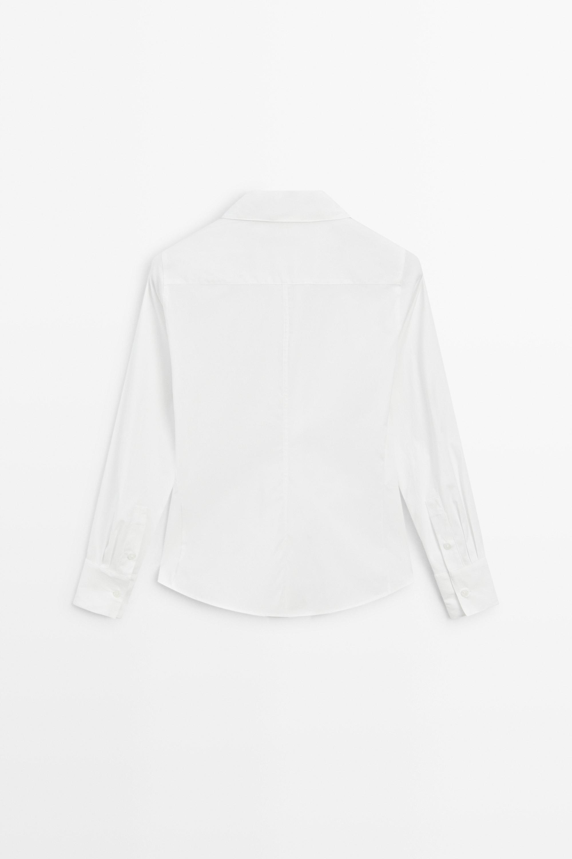 Chemise en popeline de coton mélangé
