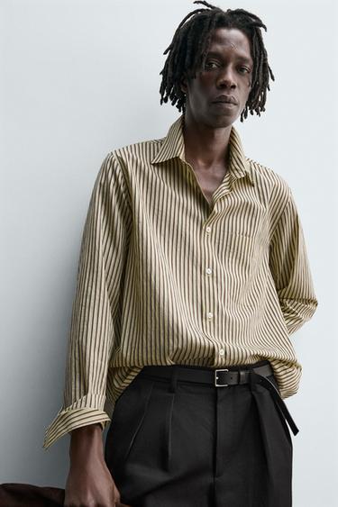 STRIPED FLOWING SHIRT - Butter by Zara - Image 4