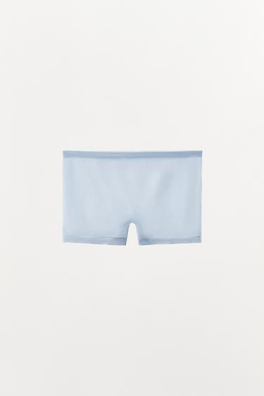 SHORT JUPE-CULOTTE AVEC POLYAMIDE - Bleu clair de Zara - Image 5