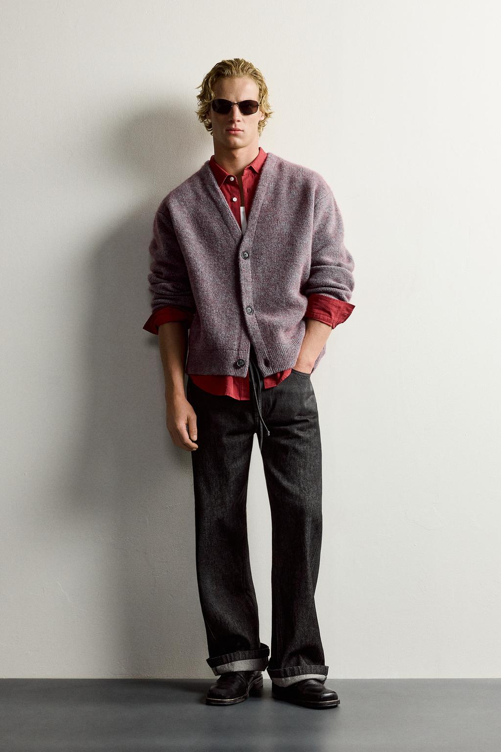 WOOL BLEND RELAXED FIT CARDIGAN