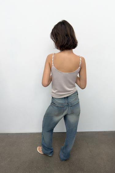 BUTTONED BIAS CUT KNIT TOP - Sand by Zara - Image 3