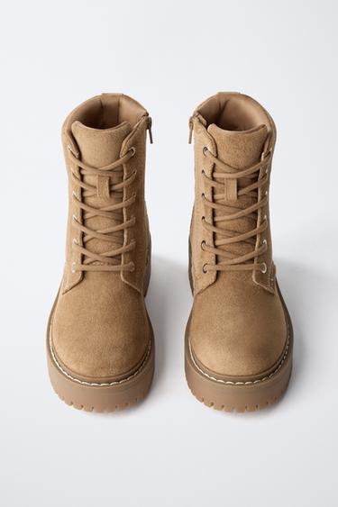 LACE-UP ANKLE BOOTS - Brown by Zara - Image 3