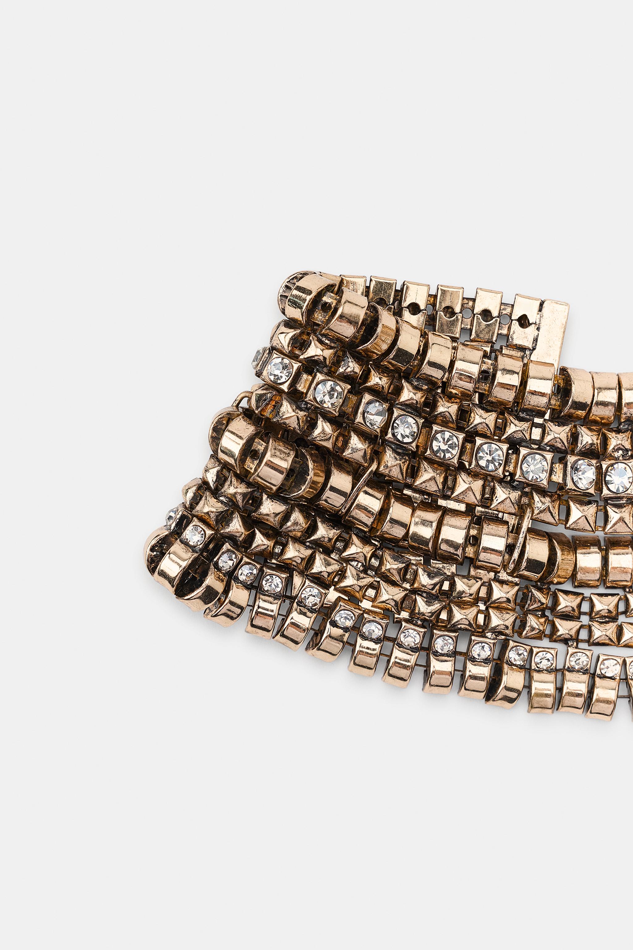 COLLIER CHOKER MÉTALLIQUE À STRASS