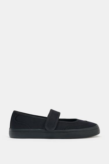 BALLERINA CON CINTURINO IN TESSUTO - Nero di Zara
