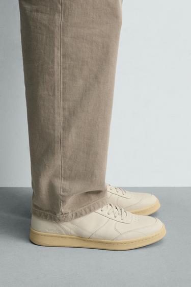 RETRO LEATHER TRAINERS - White by Zara - Image 0