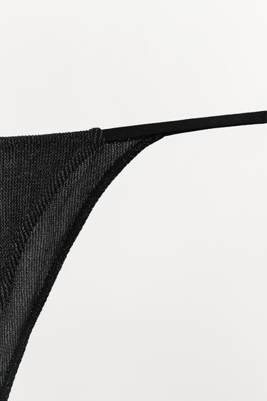 TANGA FIL MÉTALLISÉ - Noir de Zara - Image 5
