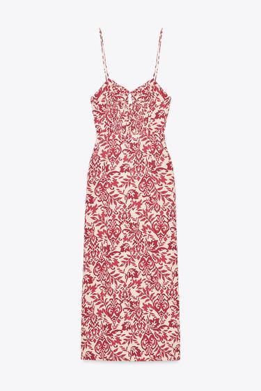 PRINTED RUSTIC MIDI DRESS - Multicoloured by Zara - Image 7