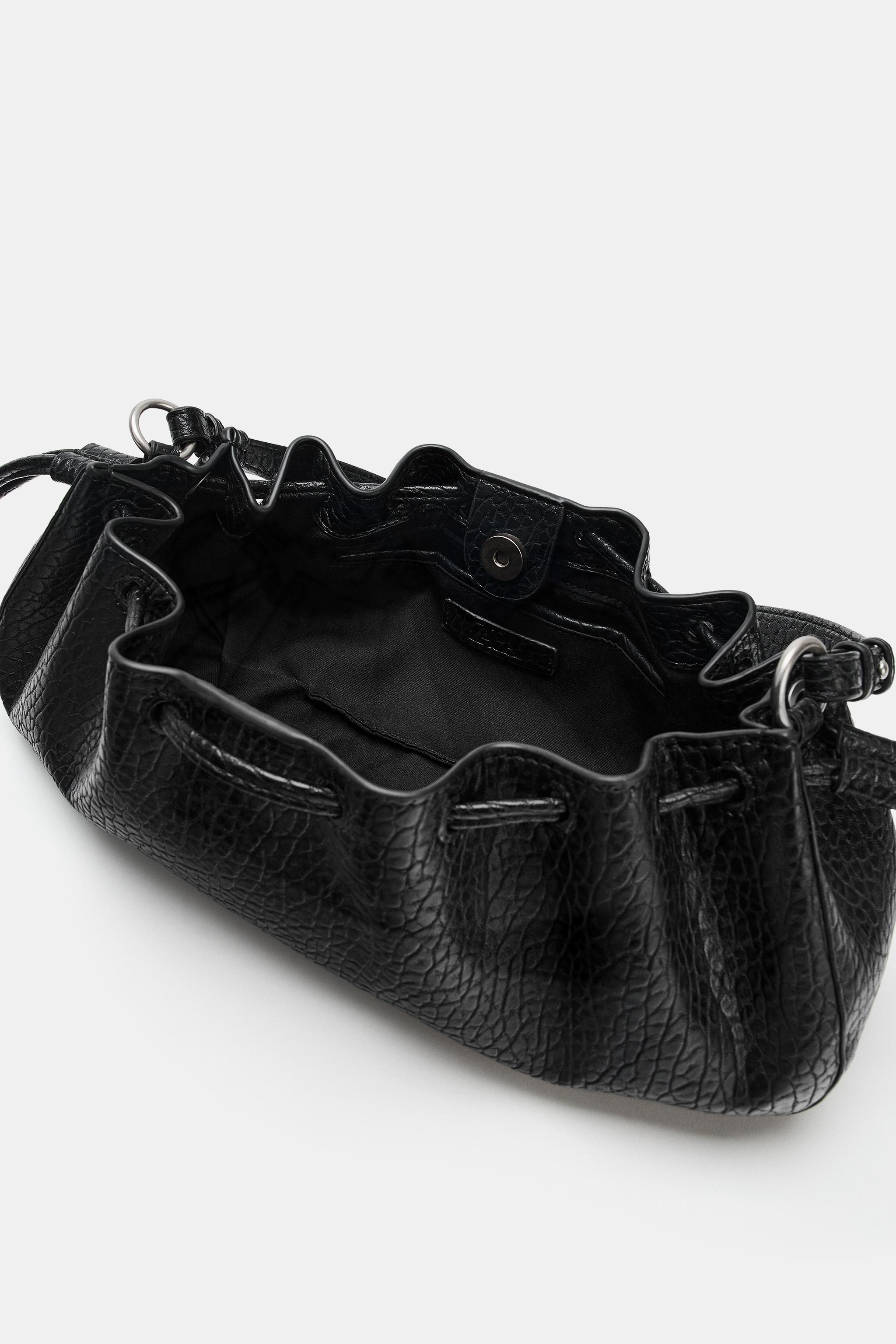 RUCHED ELONGATED SHOULDER BAG