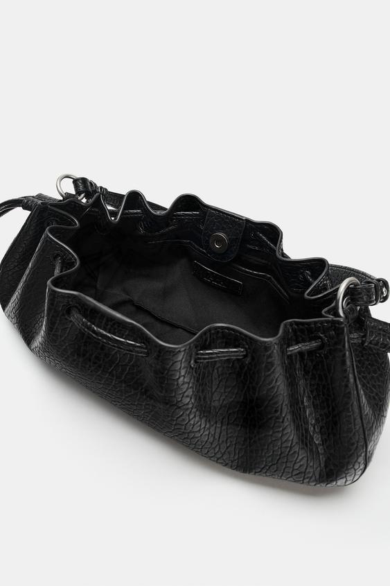 GATHERED ELONGATED SHOULDER BAG - Black by Zara - Image 4