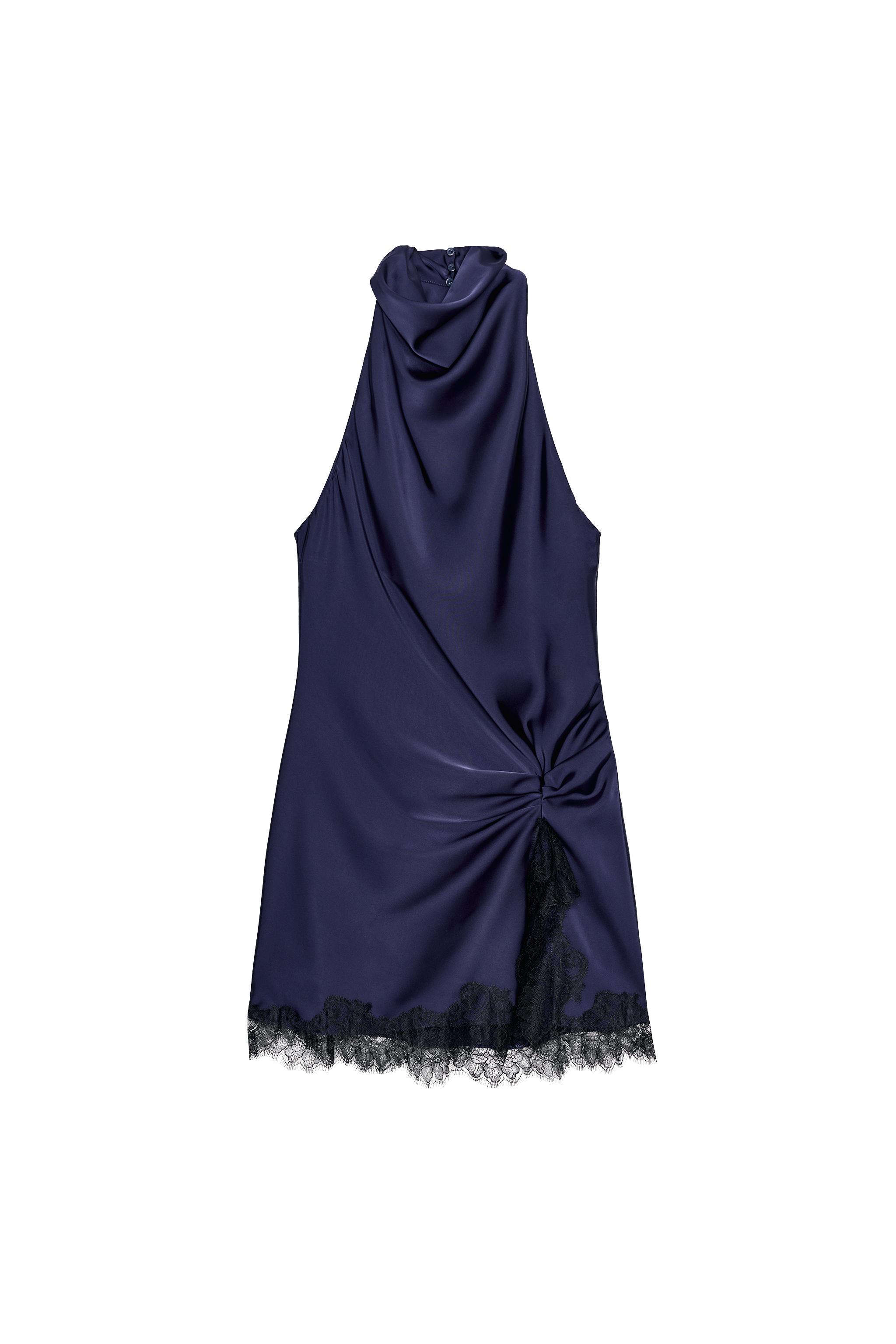 VESTIDO MINI SATINADO ENCAJE