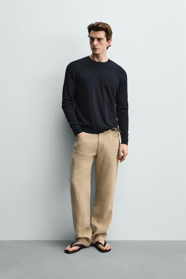 Zaras TRÖJA VISKOSBLANDNING - Marinblå