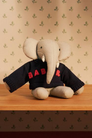 PULL EN MAILLE BRODÉ BABAR ™ - bleu marine de Zara - Image 5