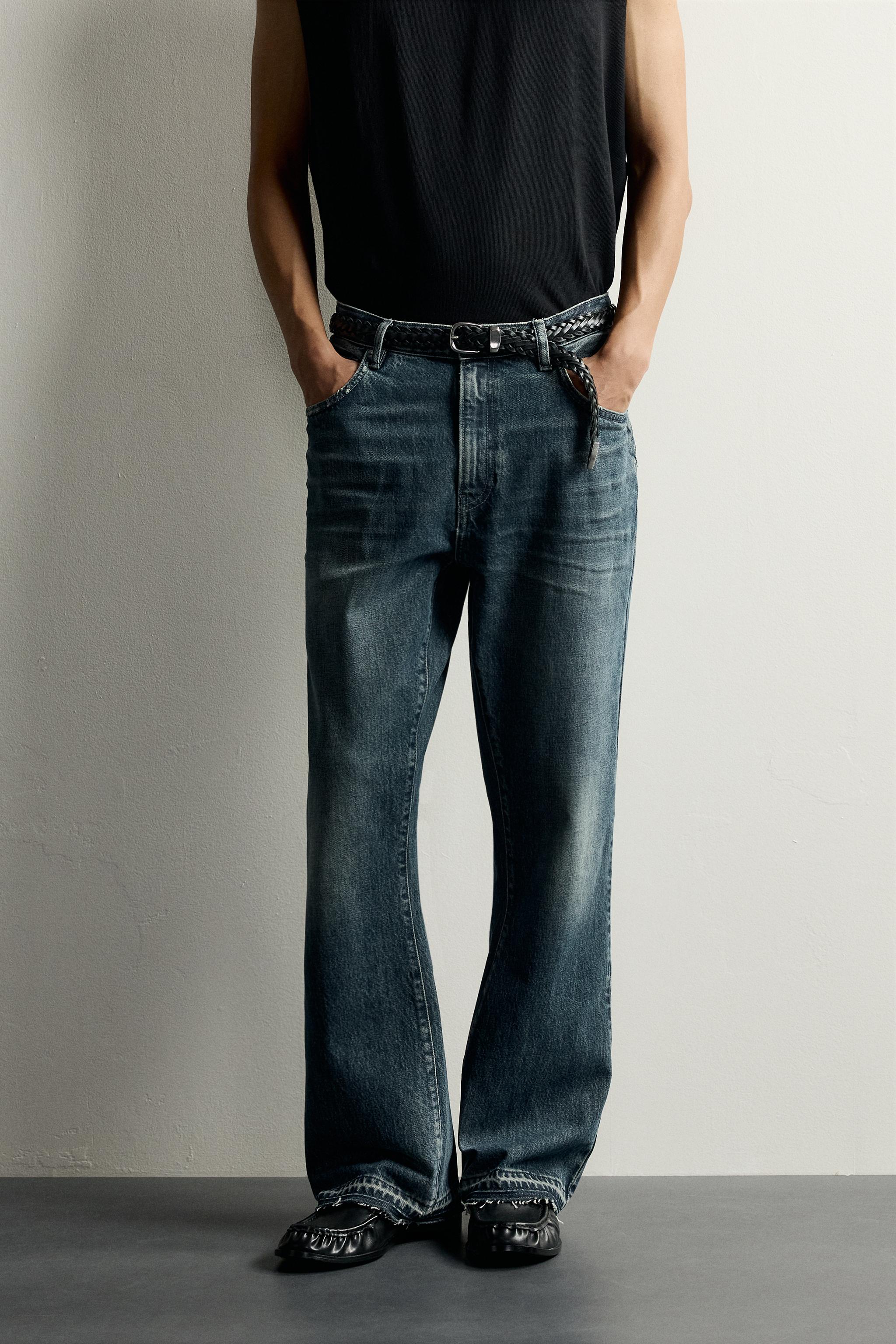 Мужские джинсы Zara CONTRASTING POCKET FLARE JEANS — фото 2