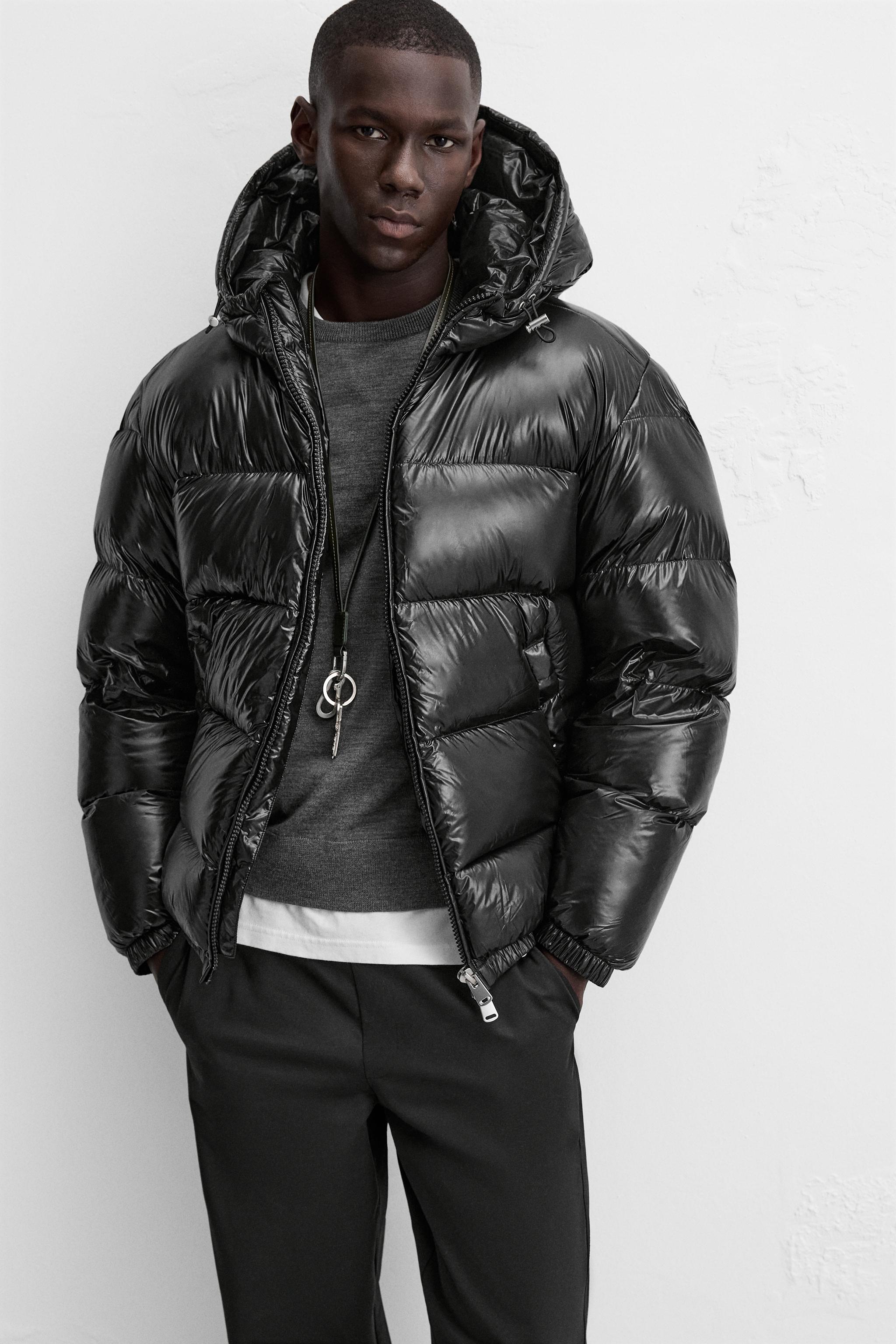 Black bubble coat for men online