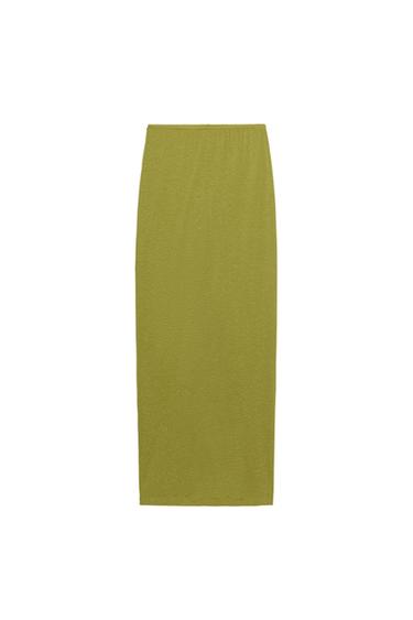FALDA LARGA FLUIDA - Lima flúor de Zara
