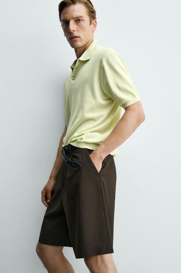 POLO EN MAILLE LÉGÈRE DE COTON - Turquoise doux de Zara - Image 4