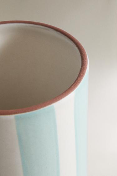 STRIPED CERAMIC TOOTHBRUSH HOLDER - Blue/White by Zara - Image 2