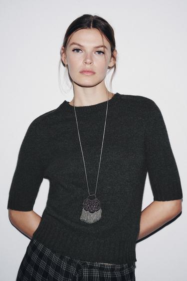PULL 100 % CACHEMIRE - Gris anthracite de Zara
