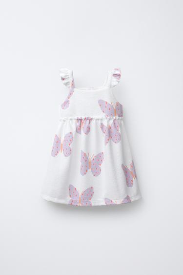 VESTIDO JACQUARD ESTAMPADO - Malva de Zara - Imagen 0